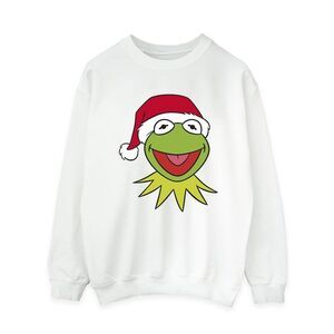 Disney Womens/Ladies Muppets Kermit Christmas Head Sweatshirt / White